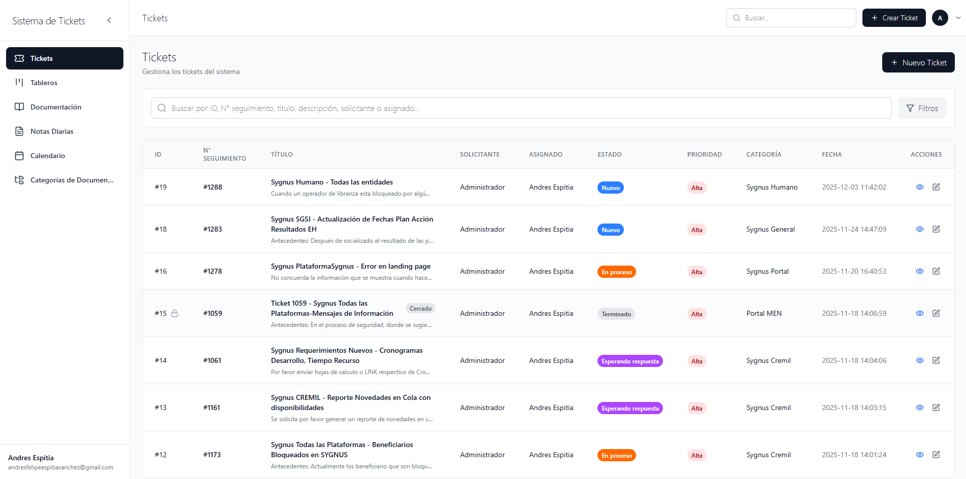 Sistema de Gestión de Tickets